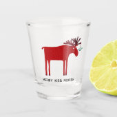 Merry Kiss Moose Kerstmis Shot Glas (Voorkant)