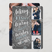 Merry Kisses Warm wil datum 3 foto opslaan Save The Date (Voorkant / Achterkant)