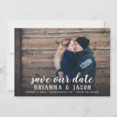 Merry Kisses Warm wil datum 4-foto opslaan Save The Date (Achterkant)