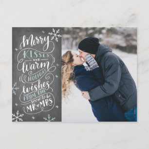 Merry Kisses Warm wil de Datum foto opslaan Aankondigingskaart
