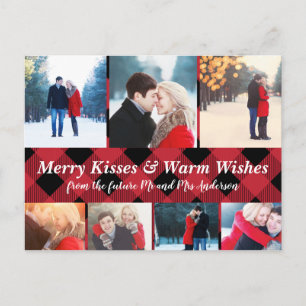 Merry Kisses Warm Wishes Holiday Save Date Photos Aankondigingskaart