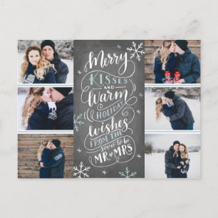 Merry Kisses Warm Wishes Save Date 6- Foto Aankondigingskaart