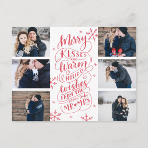 Merry Kisses Warm Wishes Save Date 6 - Foto Aankondigingskaart