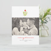 Merry Kissmas Mistletoe Christmas Kaarten (Staand voorkant)