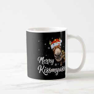 Merry Kissmy Donkey Sarcastic Xmas Funny Pajama Ch Koffiemok