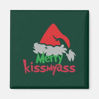 Merry Kissmyass Funny Christmas Magnet Magneet
