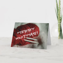 Merry Knitmas-kaart Feestdagen Kaart