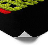 Merry Knitted Letters Crochet Xmas Pajamas Holiday Poster (Hoek)