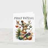 Merry Knittmas Breien Kerstmis Feestdagen Kaart (Voorkant)