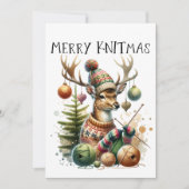 Merry Knittmas Breien Kerstmis Kaart (Voorkant)