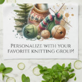 Merry Knittmas Breien Kerstmis Theedoek (Gevouwen)