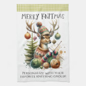 Merry Knittmas Breien Kerstmis Theedoek (Verticaal)