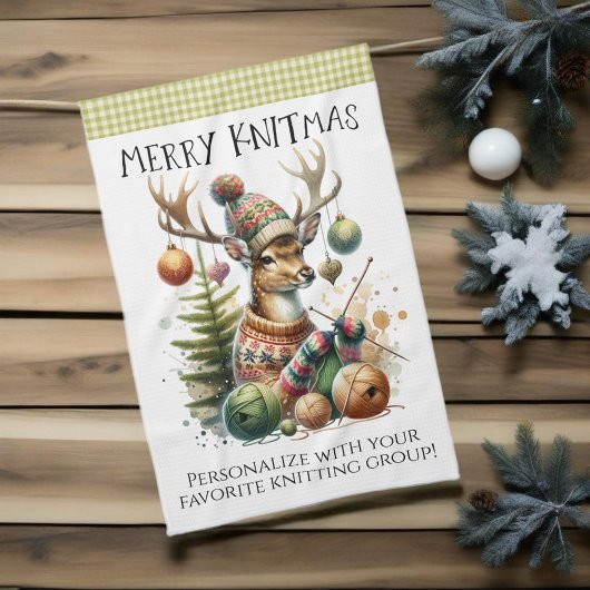 Merry Knittmas Breien Kerstmis Theedoek