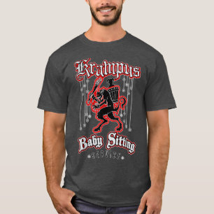 Merry Krampus Baby Sitting Claus Kerstmis T-Shirt