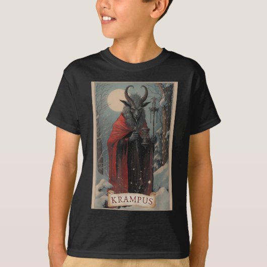 Merry Krampus Christmas Xmas Horror Ugly Sweater E T-shirt (Voorkant)