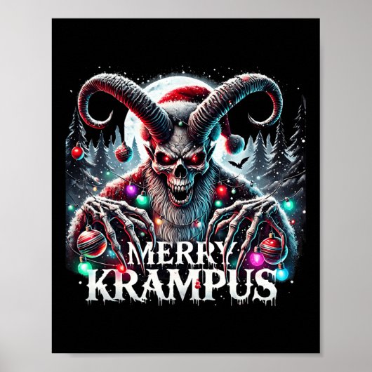 Merry Krampus kerst komt naar de stad Poster (Voorkant)