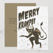 Merry Krampus-kerstfeestkaart Feestdagenkaart (Voorkant / Achterkant)