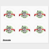 Merry Krampus Ronde Sticker (Vel)