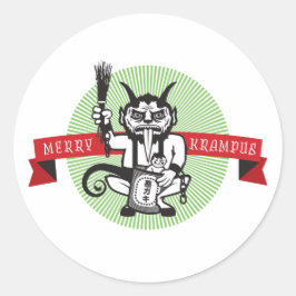 Merry Krampus Ronde Sticker