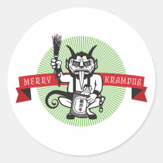 Merry Krampus Ronde Sticker