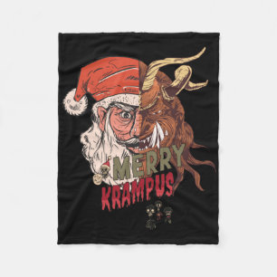 Merry Krampus Scary Santa Horror Kerstmis Fleece Deken