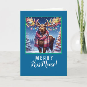 Merry KrisMoose - Moose met Holiday Bling Feestdagen Kaart