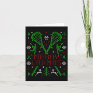 Merry Laxmas Funny Lacrosse Lelijke Kersttrui Kaart