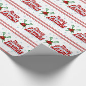 Merry Laxmas - Lacrosse kerstpapier Cadeaupapier (Hoek)