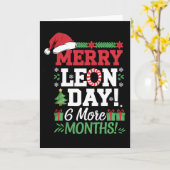 Merry Leon Day Noel lafaards Grappige Kersttelling Kaart (Gele Bloem)