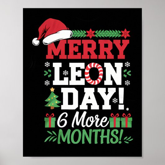 Merry Leon Day Noel lafaards Grappige Kersttelling Poster (Voorkant)