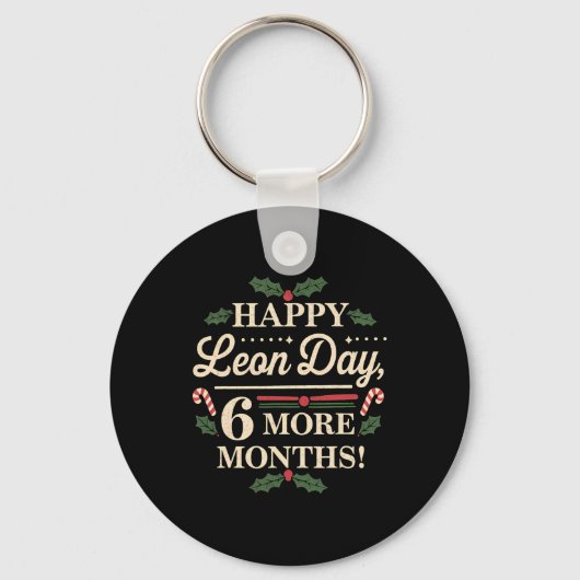 Merry Leon Day Noel lafaards Grappige Kersttelling Sleutelhanger (Voorkant)