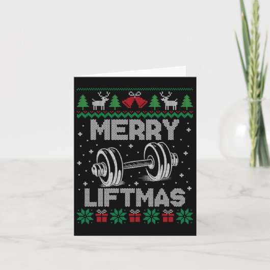Merry Liftmas Funny Kerstmis fitness Kaart (Voorkant)