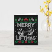 Merry Liftmas Funny Kerstmis fitness Kaart (Gele Bloem)