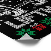 Merry Liftmas Funny Kerstmis fitness Poster (Hoek)