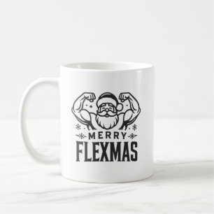 Merry Liftmas Santa Christmas Gym Design Koffiemok