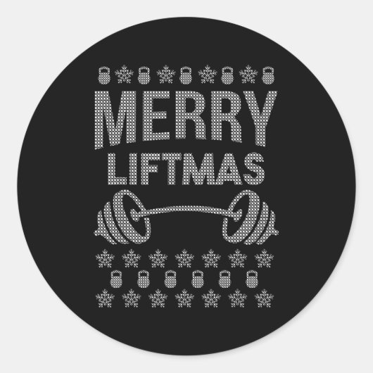 Merry Liftmas Shirt _ Funny Christmas Shirts Ronde Sticker (Voorkant)