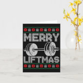 Merry Liftmas Ugly Kerstmis Gym Workout Funny Pit Kaart (Gele Bloem)