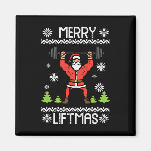 Merry Liftmas Ugly Kerstmis Workout Gym Body Magneet