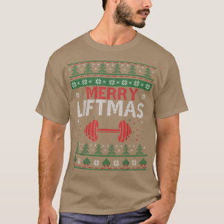 Merry Liftmas Ugly KerstSweater Gym Workout 4 T-shirt