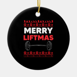 Merry Liftmas - Weightlifter Kerstmis Keramisch Ornament