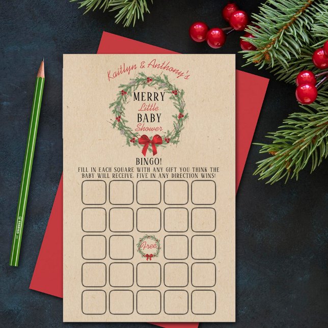 Merry Little Baby shower Bingo Game (Creator heeft geüpload)