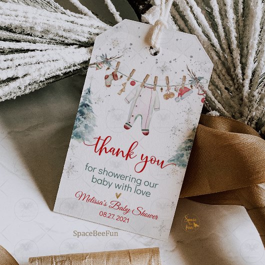 Merry Little Baby shower Cadeaulabel