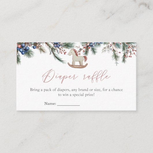 Merry Little Baby shower Christmas Diaper Raffle Informatiekaartje (Voorkant)