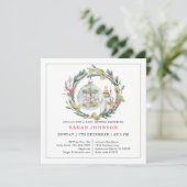 Merry Little Baby shower Elegant Wreath Invitation (Debout devant)