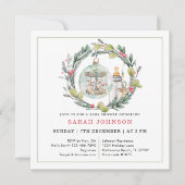 Merry Little Baby shower Elegant Wreath Invitation (Devant)