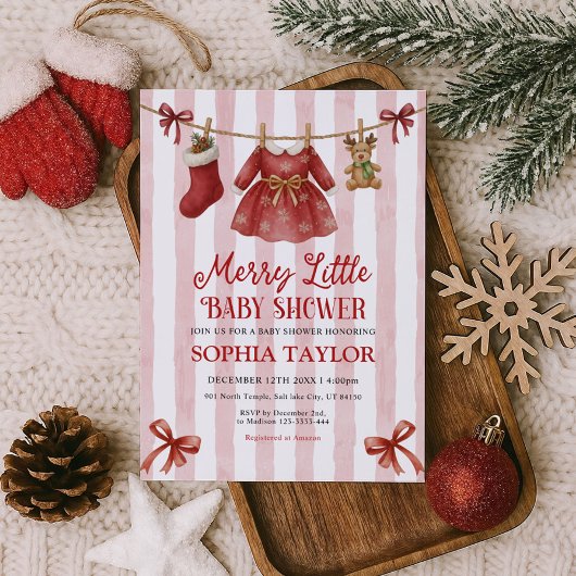 Merry Little Baby Shower Invitation
