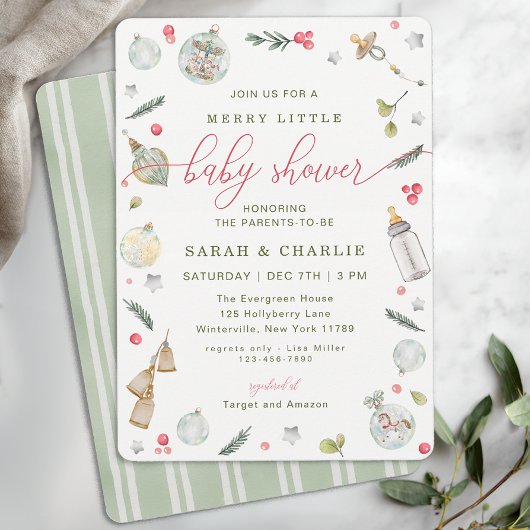 Merry Little Baby shower Invitation de vacances