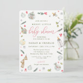 Merry Little Baby shower Invitation de vacances (Debout devant)