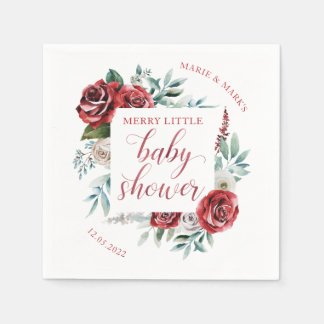 Merry Little Baby shower Kerstkins Servet