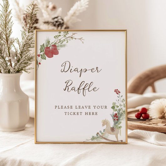 Merry Little Baby shower Luier Raffle Poster